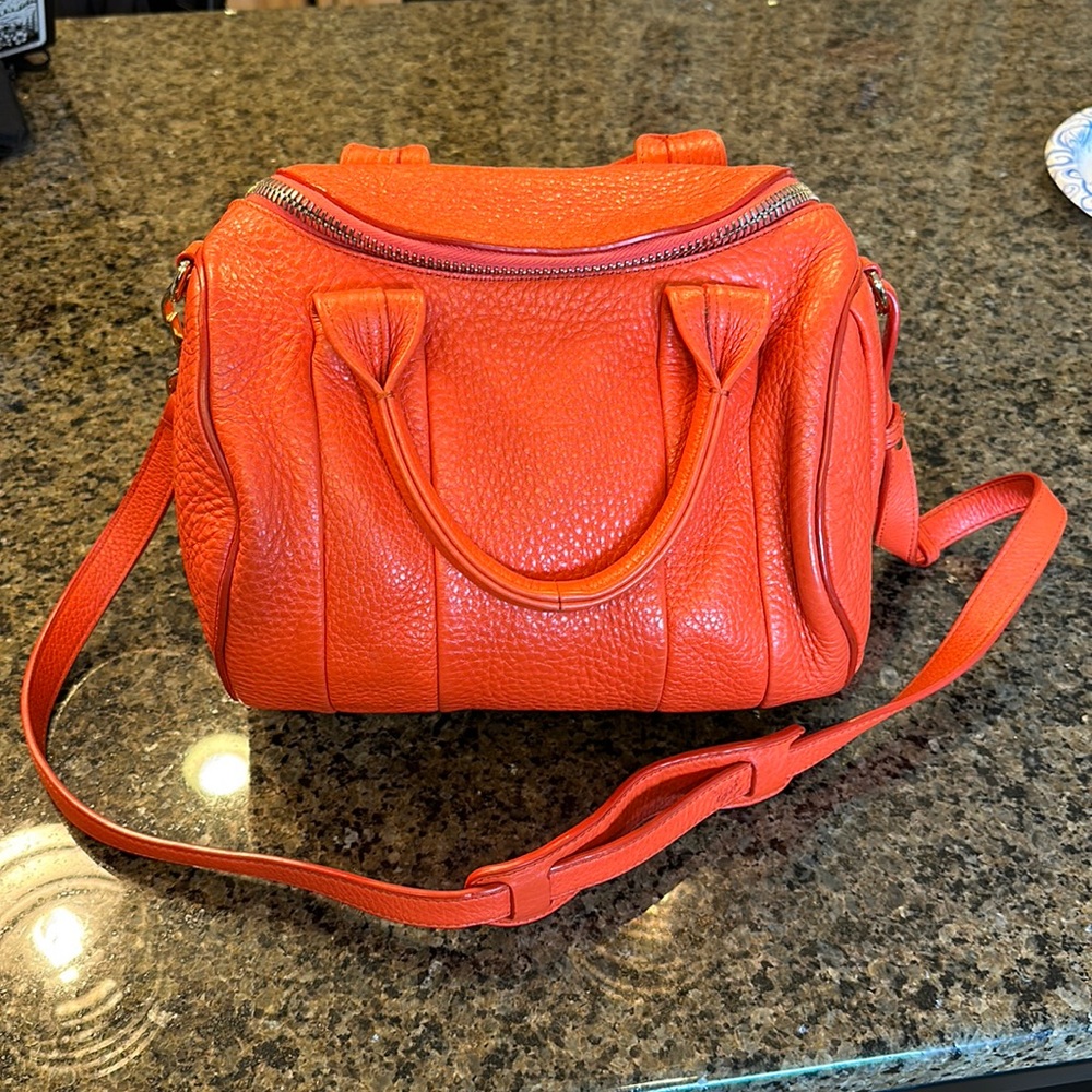Orange Alexander wang pebbled leather small rockie